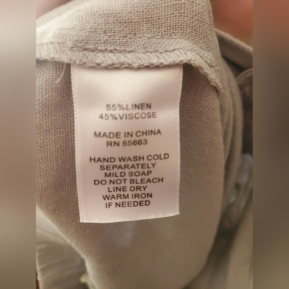 NWT Joie Linen Blend Gray Wide Leg Pants Size L Tie Elastic Waist Pockets - Picture 9 of 9